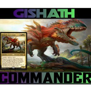 EDH Magic The Gathering Commander Deck Gishath, Sun's Avatar, DINO RAGE